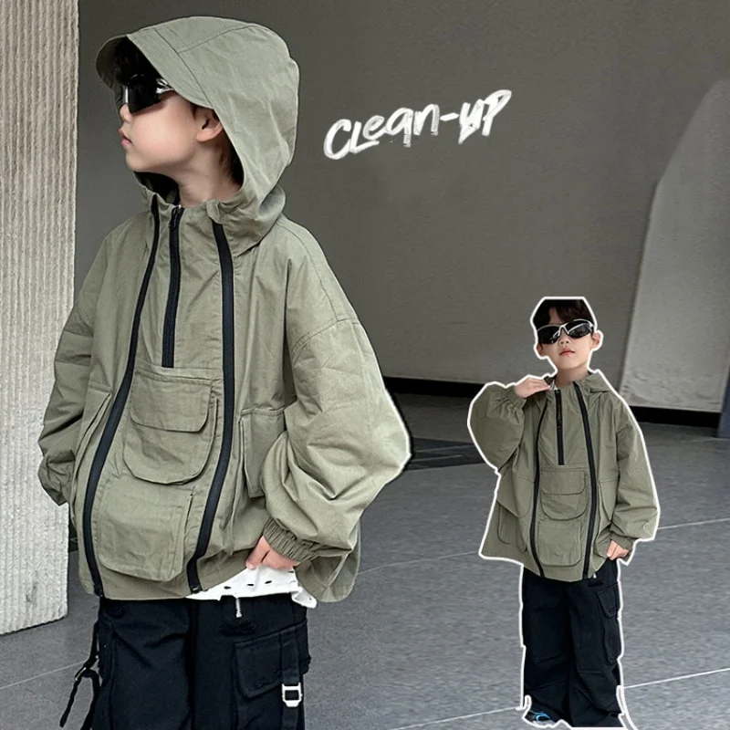 

Kid Active Protection Jacket Baby Boys Spring Autumn Fishing Running Outdoor Coat Teen Boys Hiking Coat Child Jacket Ages 2-11Y