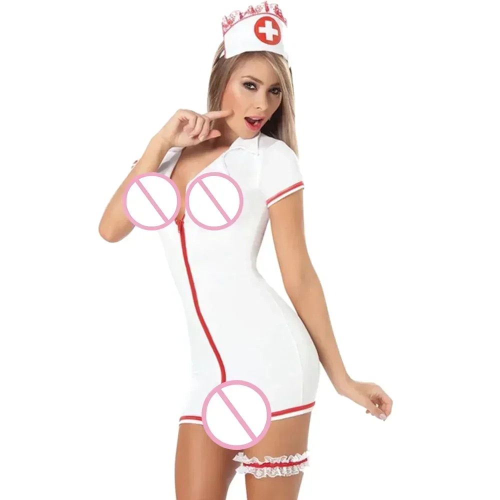 Sexy Nurse Costume Uniform Set for Women, Exotic Costumes Manufacturer Wholesale Cosplay  Kawaii Lingerie  Vestidos  Elbise