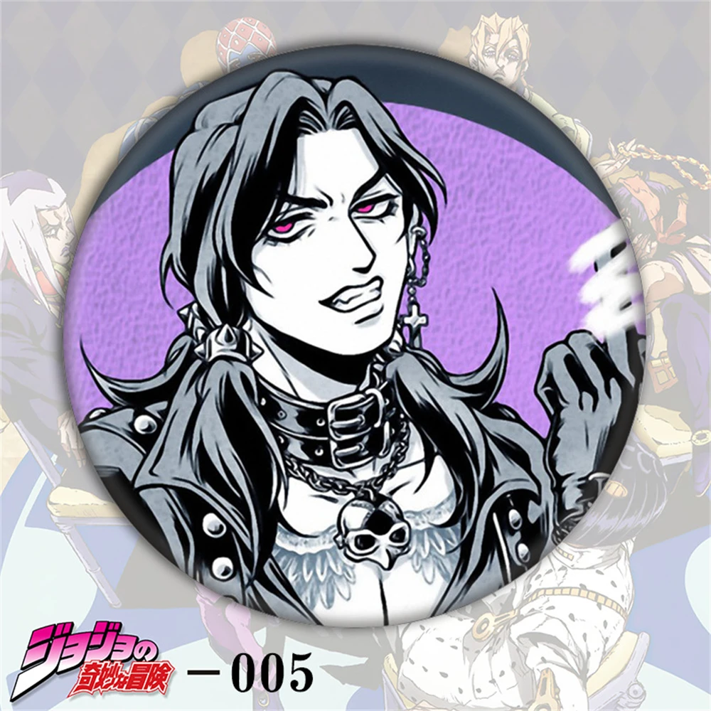58mm Anime Le bizzarre avventure di JoJo Jonathan Joestar Kujō Jōtarō COSTUME cosplay Distintivo Spilla SPTE Spilla in banda stagnata ﻿   Prop Gilf