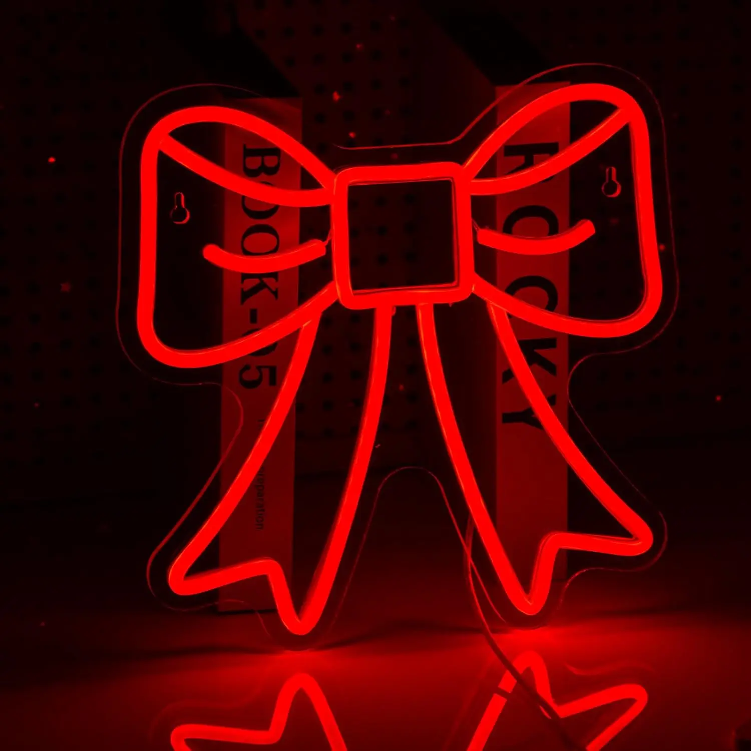 

Red Bow Neon Led Sign Christmas Tree Decor Home Room Decoration For Home Bedroom Bar Xmas Party Wall Light Up Sign Item USB Lamp