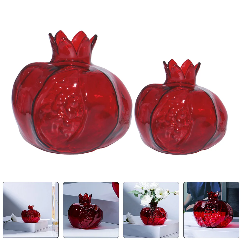 

2Pcs Clear Glass Pomegranate Shaped Vase Nordic Style Floral Vases for Flower Arrangements Home Decor Living Room Dining Bedroom