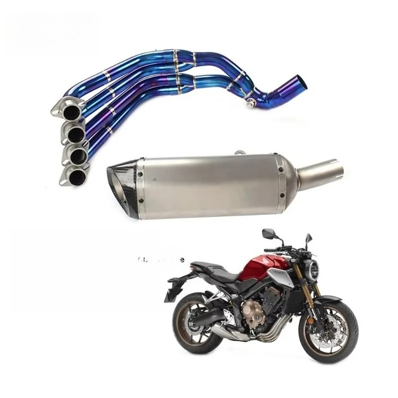 

Motorc ycle Exhaust Muffler Slip on for HON DA CB650 2019 Moto rcycle Titanium Alloy Full Section Exhaust Pipe CB650