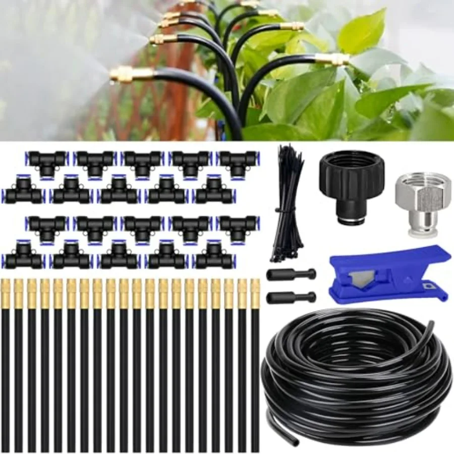 

65.6FT/20M Drip Irrigation System, 360° Bendable Irrigation System for Garden, Garden Watering System with Quick Connector and