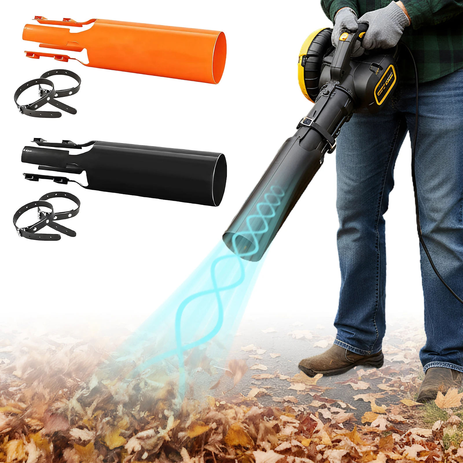 

Leaf Blower Attachment Doubles Airflow Booster Replacement Leaf Blower Air Booster for Snow Debris All Weather Backyard Garden