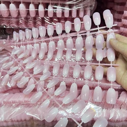 120pcs Naked Pink French False Nails Short Ballet White Border Full Cover Fake Nail  Advanced Gradient Smooth Tip Press-On Nails