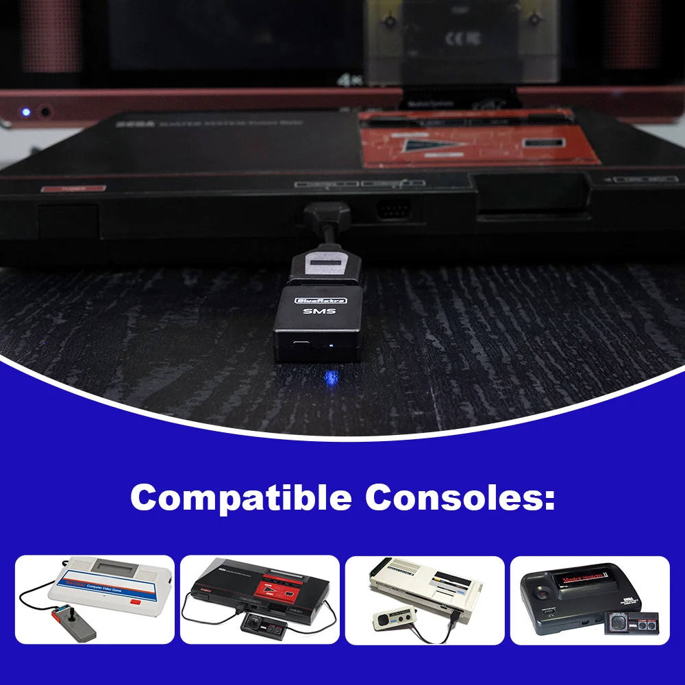 Adaptador de controlador de jogo sem fio RetroScaler BlueRetro para console de sistema SMS Sega Mater para controladores PS3 PS4 PS5 8Bitdo