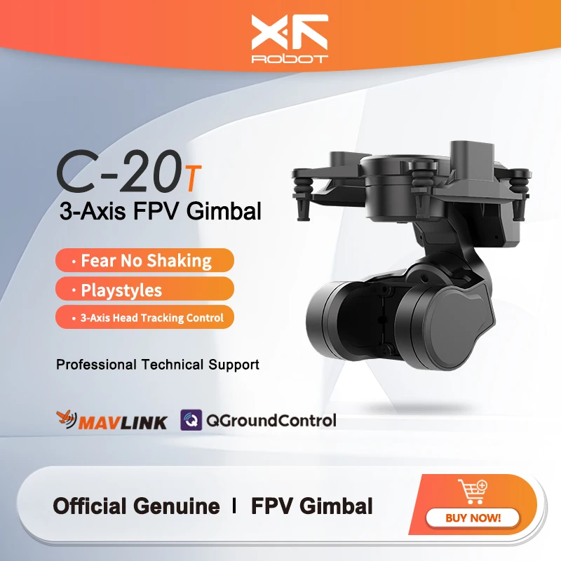 

XF-C-20T 3Axis Gimbal FPV increased stability PTZ support DJI O3 CADDX Walksnail camera support head chase control Mavlink Sbus