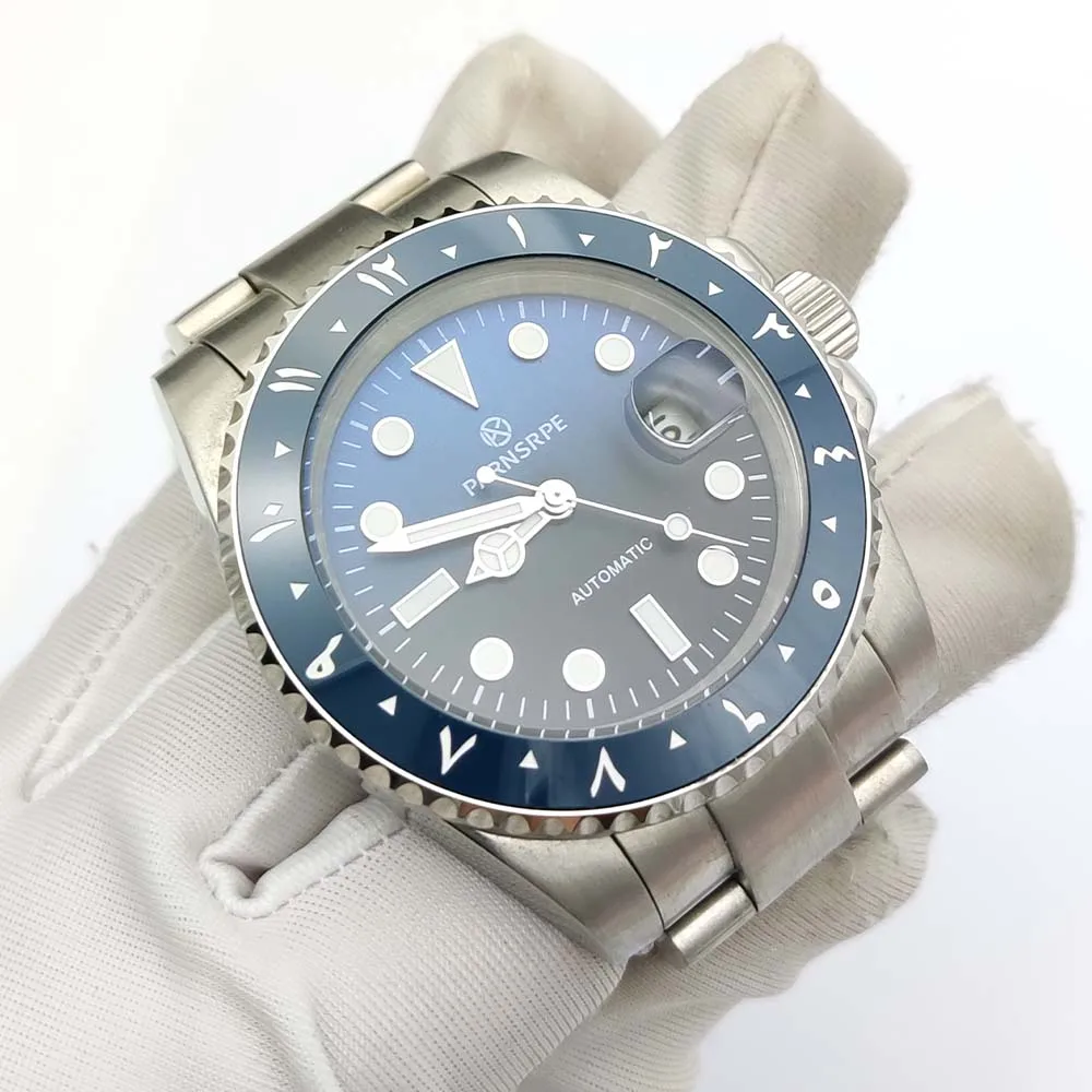 Мужские стильные водонепроницаемые часы из нержавеющей стали, сапфировые часы с автоподзаводом NH35, 40 мм, 100 м, новые деловые часы