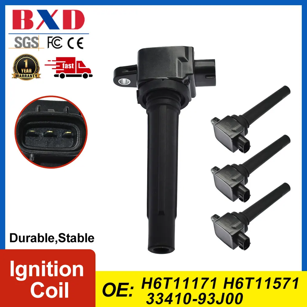 

1/4PCS Ignition Coil H6T11171 H6T11571 33410-93J00 For Suzuki Outboard 2007-2010 Car Accessories