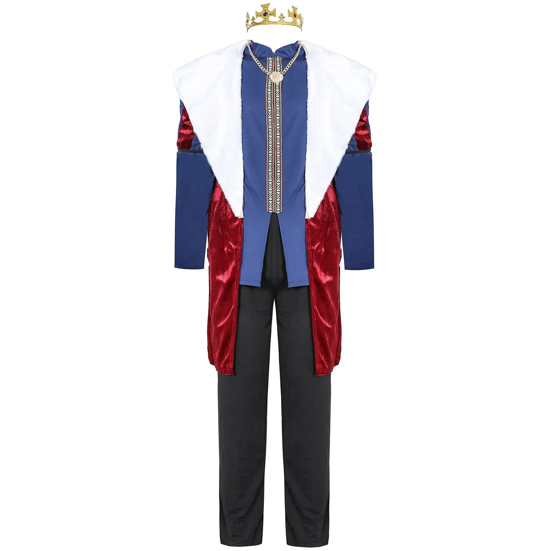 

Roman Court King Queen King Size Couples Stage Performance Clothes loween Festival Men's Large Size Costume MXL