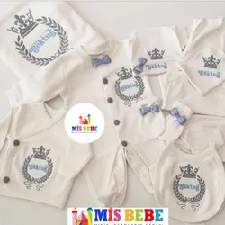 Baby Girl Boy King Queen Newborn Personally Outfit Clothing 10-pcs Hospital Custom Fabric Antibacterial Babies Healthy Safe