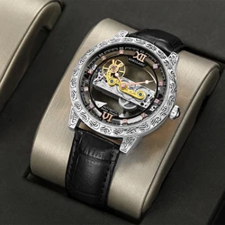 No need to wind up automatic mechanical watch men's watch double-sided hollow waterproof luminous new authentic men's watch.