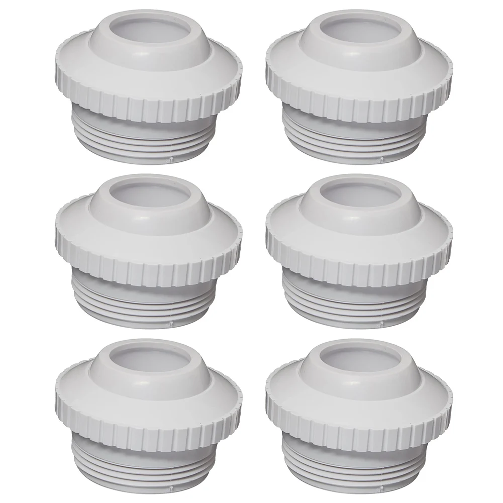 For Hayward SP1419E 1 Inch Open Water Directional Flow Inlet Fitting With Bull's Eye Nozzle White Pool Set Of 6