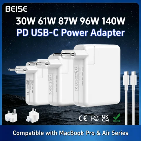 30W 61W 67W 70W 87W 96W 140W PD USB‑C Power Adapter Fast Charger Universal Laptop Charger Compatible With MacBook Pro Air Series