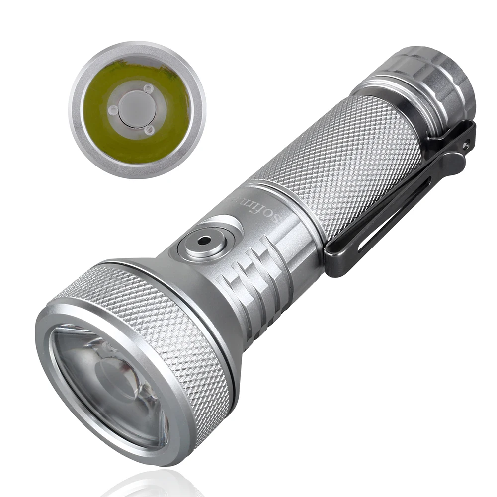 

Sofirn IF22A Silver Green TIR Optics 2100Lm Flashlight 21700 EDC Light Torch LED Lantern Powerful for Hunting/Camping/Daily