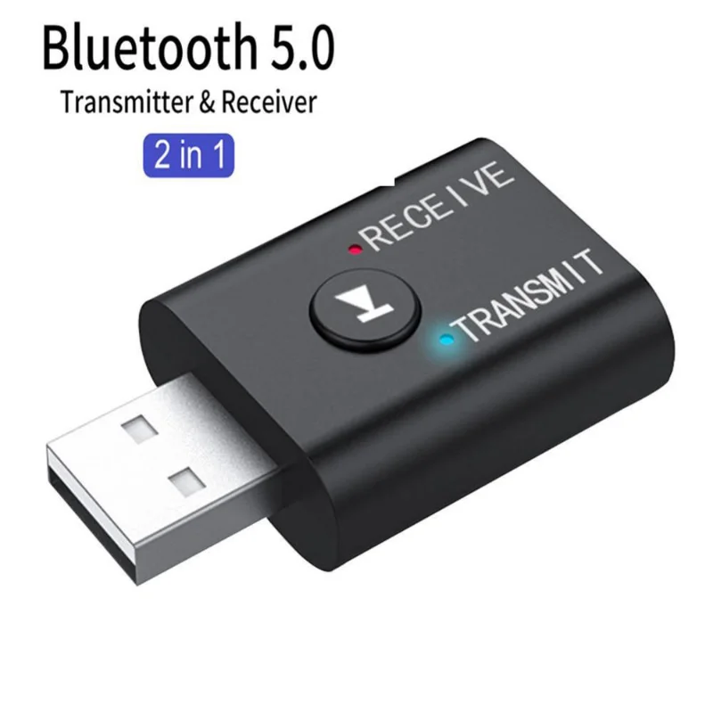 Dual Function Bluetooth 5.0 USB Dongle BT5.0 Wireless Audio Receiver and Transmitter for Speaker Headset Car - Audio Adapter