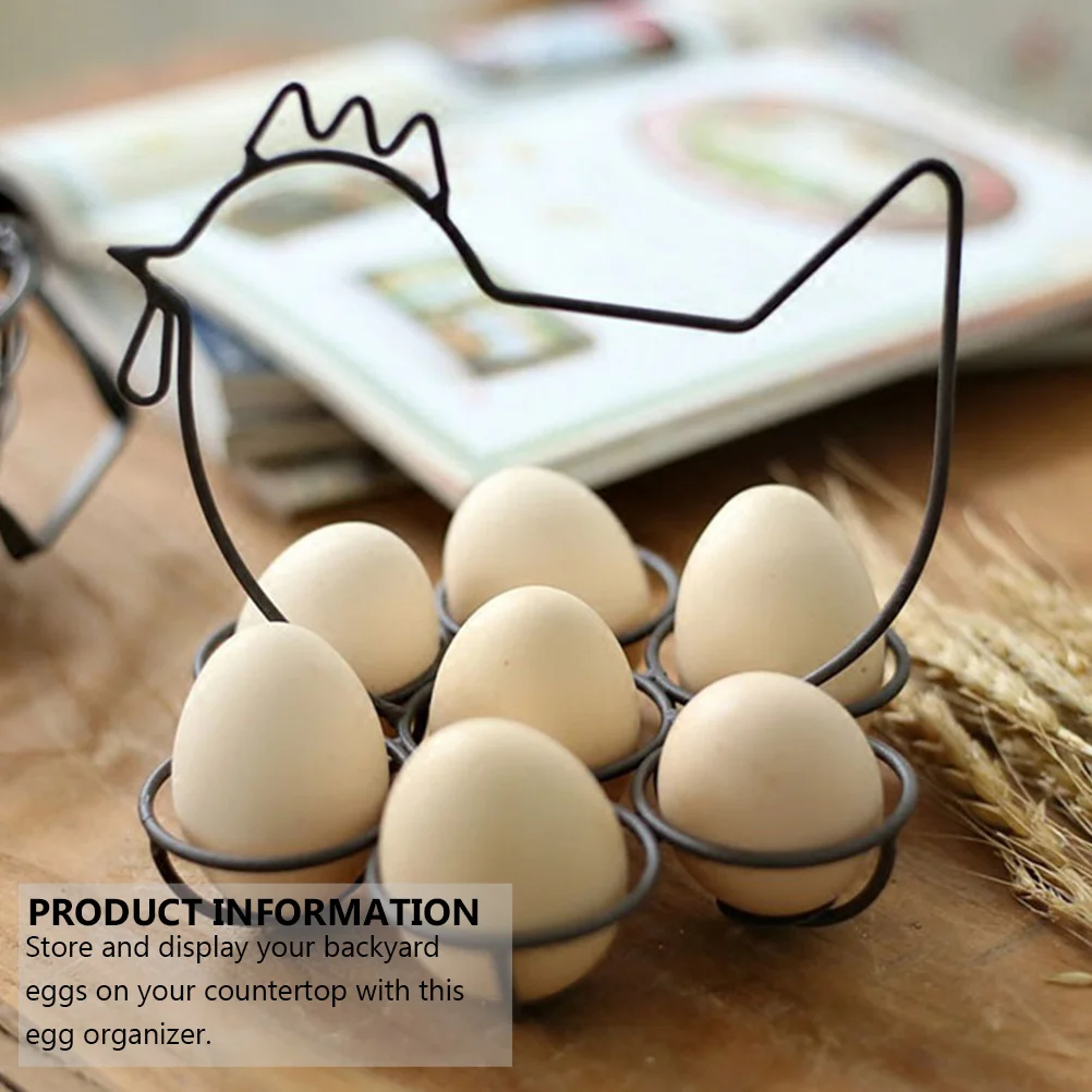 

Kitchen Egg Organizer Metal Storage Rack for Countertop Display Holding Fresh Backyard Eggs Safely and Stylishly