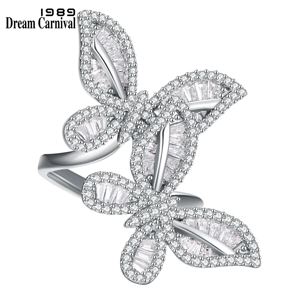 

DreamCarnival1989 Warm Love Couple Butterflies Ring Women Wedding Engagement Must Have Dating Zirconia Jewelry Wholesale WA12013