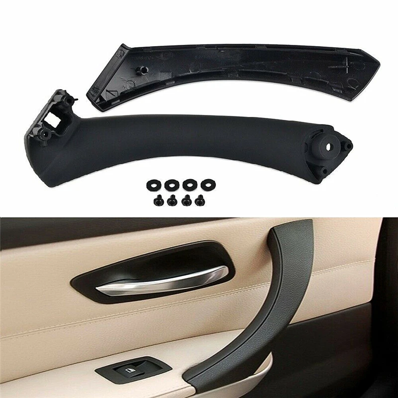 1 Set Car Original Inner Door Handle Panel Cover Gray Beige Black Left Right Sedan Pull Trim Cover Fit For BMW 3-Series E90 E91