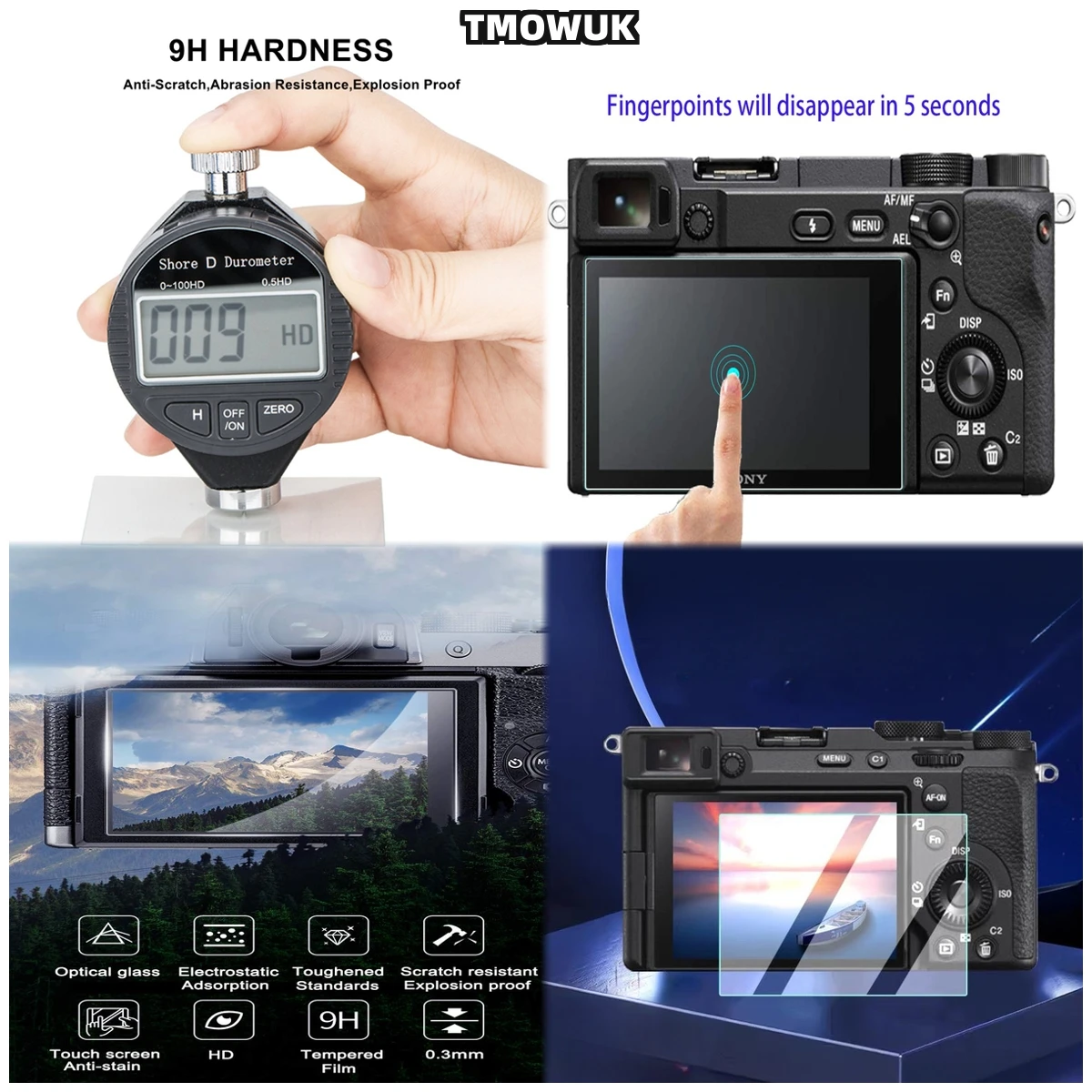 

For A7S3 A7R3 A7RM3 A7RMII A7MII A7MIII A7C Tempered Glass Screen Protector 9H LCD Film Anti-Scratch
