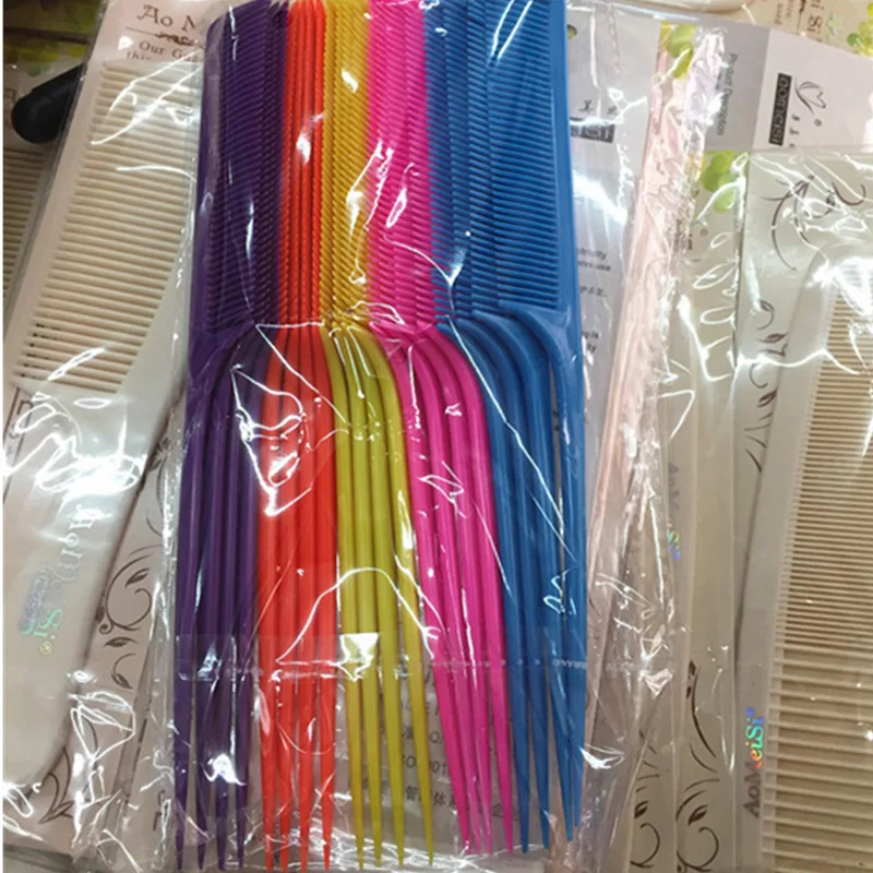 

1-10 шт. набор расчесок с крысиным хвостом, расческа для укладки волос, щетка для края и спины, для гладких волос, специально для настоящих волос, парик, случайный цвет