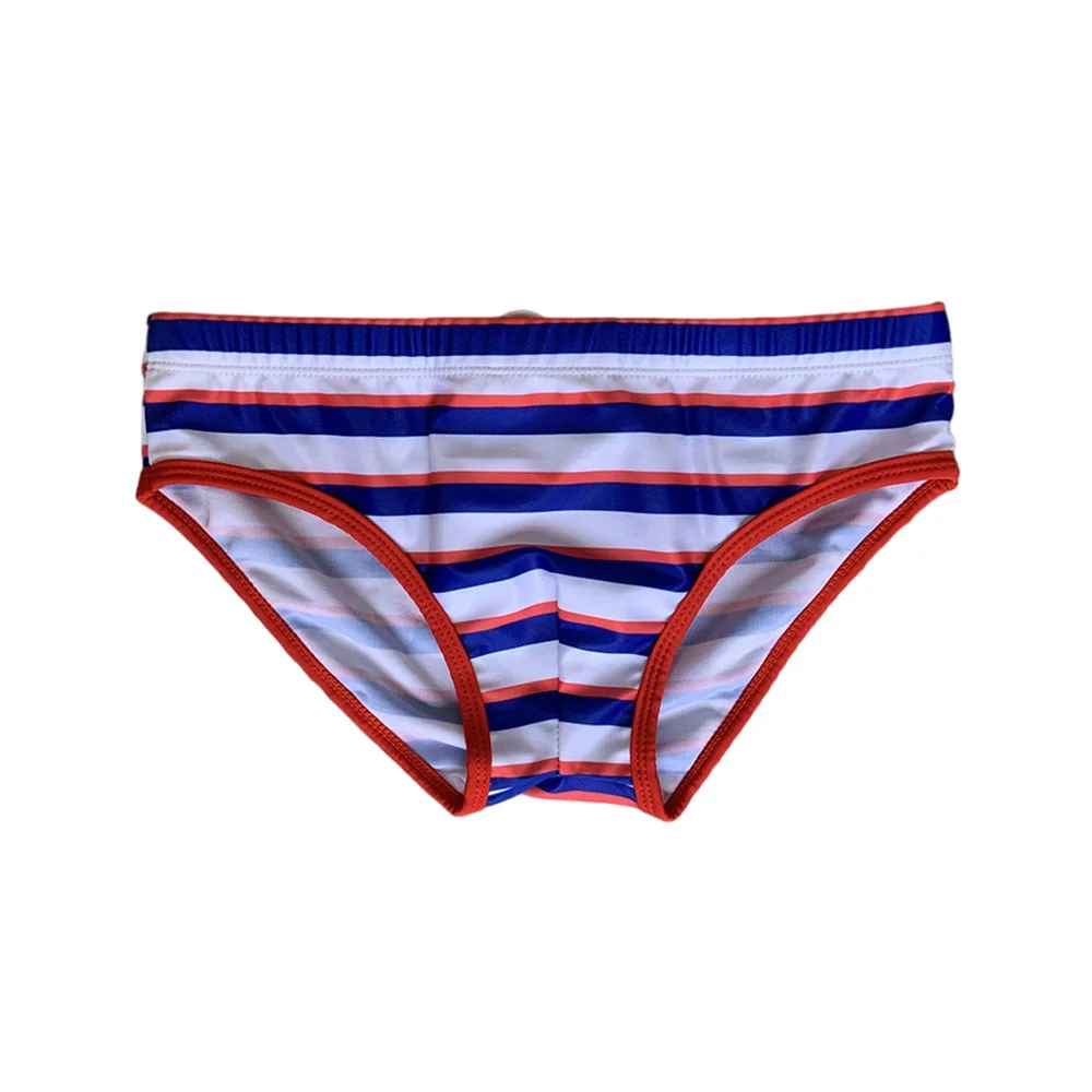2025 trunks men's striped ultra-low waist close-fitting triangle swimsuit seaside beach swimming trunks cross-border 10080