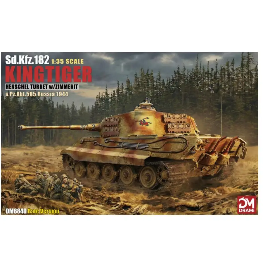 DRAMI DM6840 1/35 Sd.Kfz.182 Kingtiger Henschel Turret w/Zimmerit s.Pz.Abt.505 Russia 1944 Model Kit