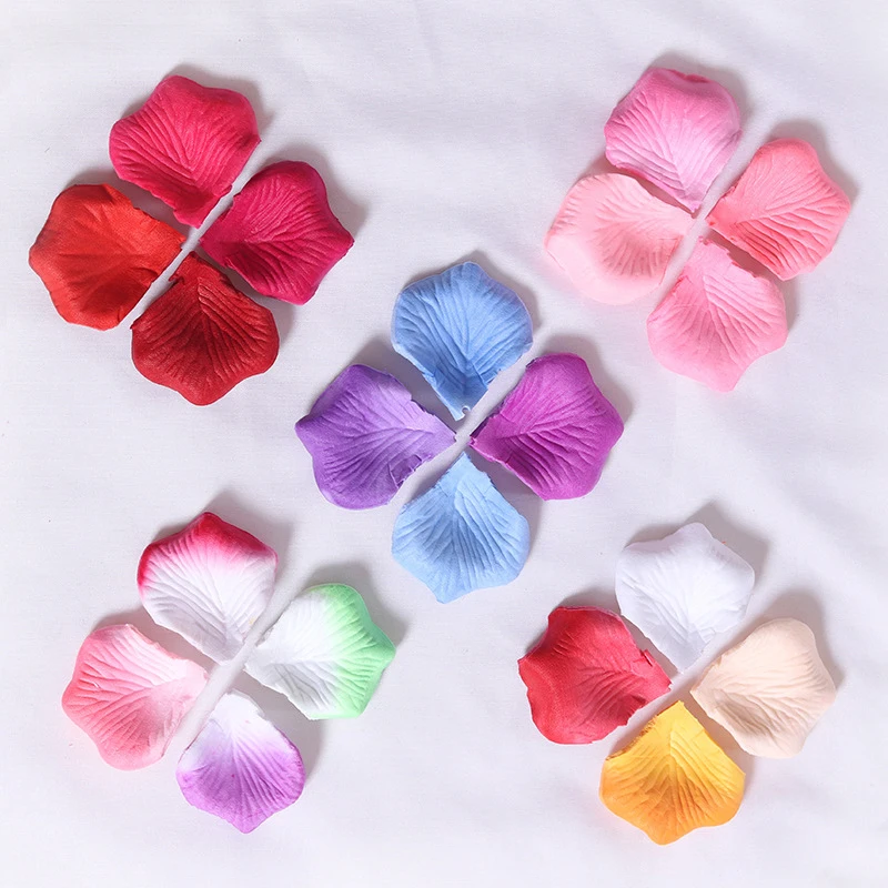 100PCS Multi-color Artificial Rose Silk Fabric Fake Flowers Romantic Rose Petals For Wedding Party Festivals Table Decoration