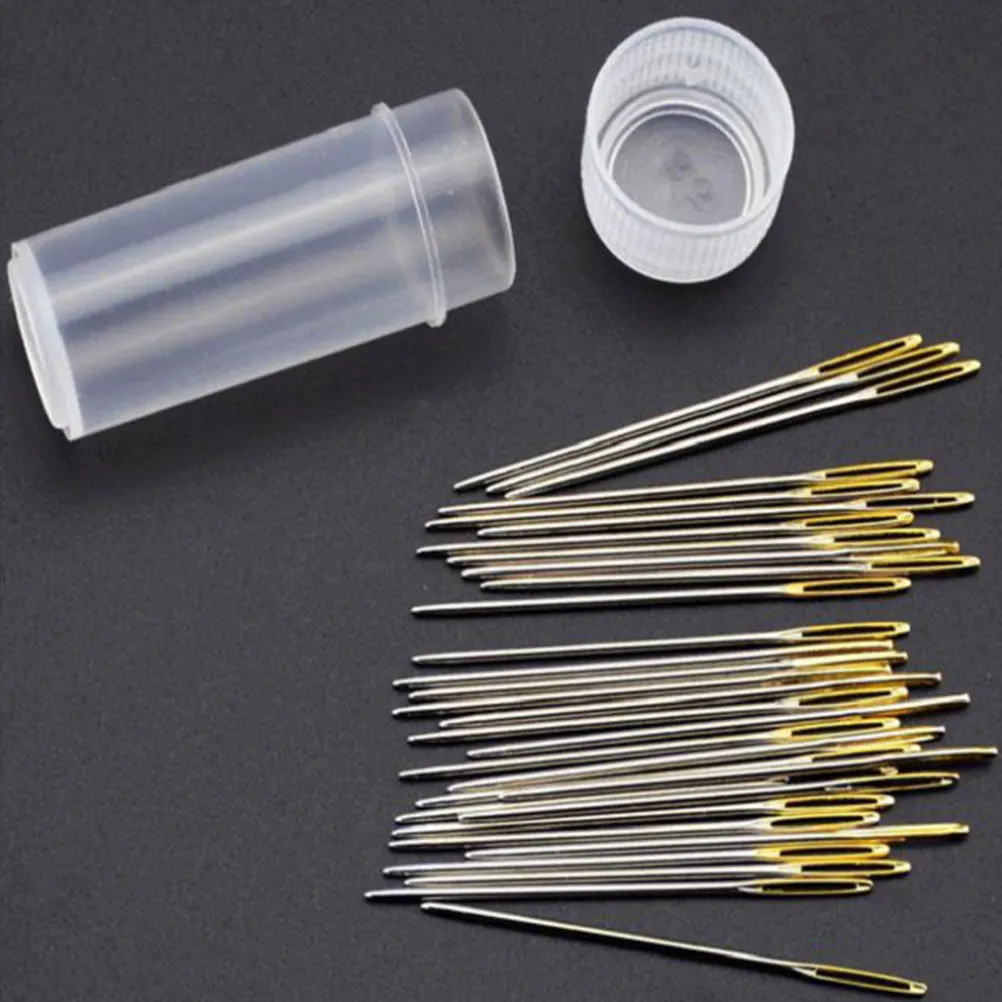 

90 Pcs Big Eye Needle Set 4cm 3 7cm 3 4cm Large Hole Blunt Tip Thick Shaft Sewing Needles Cross Stitch DIY