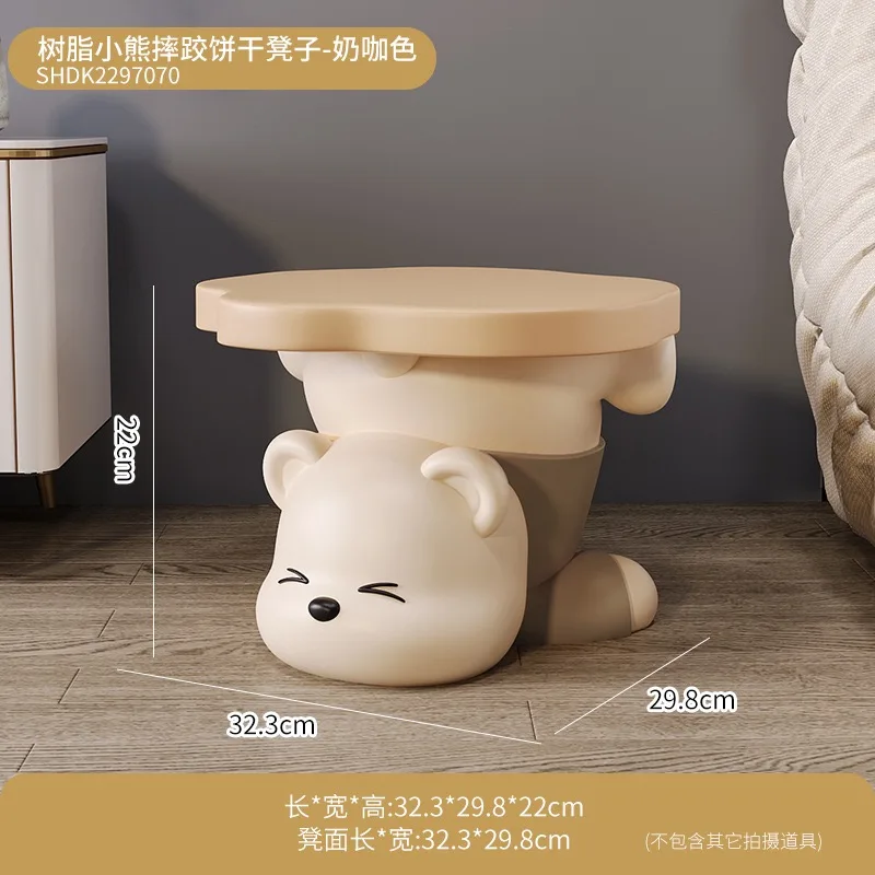 yyhcCreative inverted bear children's room bedside table storage small table bay window balcony movable small coffee table shoe