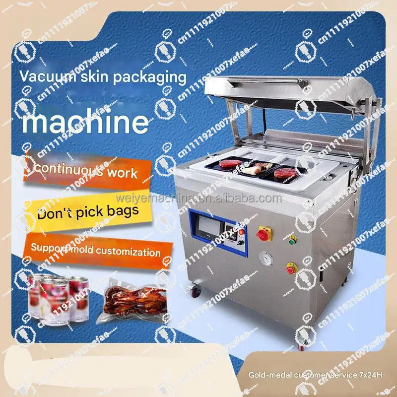 Fresh BBQ Meat Salmon Steak Seafood Durian Food Packaging Automatic Lamination Vacuum Sealing Machine