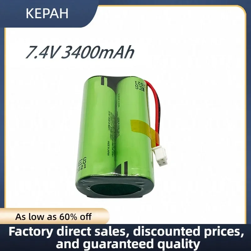 18650 3400mAh lithium batteries 7.4v 18650 li-ion rechargeable battery with wires and JST -XH 2Pconnector