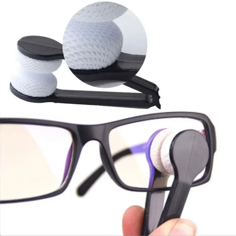 Eyeglass Sunglasses Spectacles Cleaning Two-side Glasses Brush Microfiber Spectacles Cleaner Glasses Cleaning Rub Cleaner