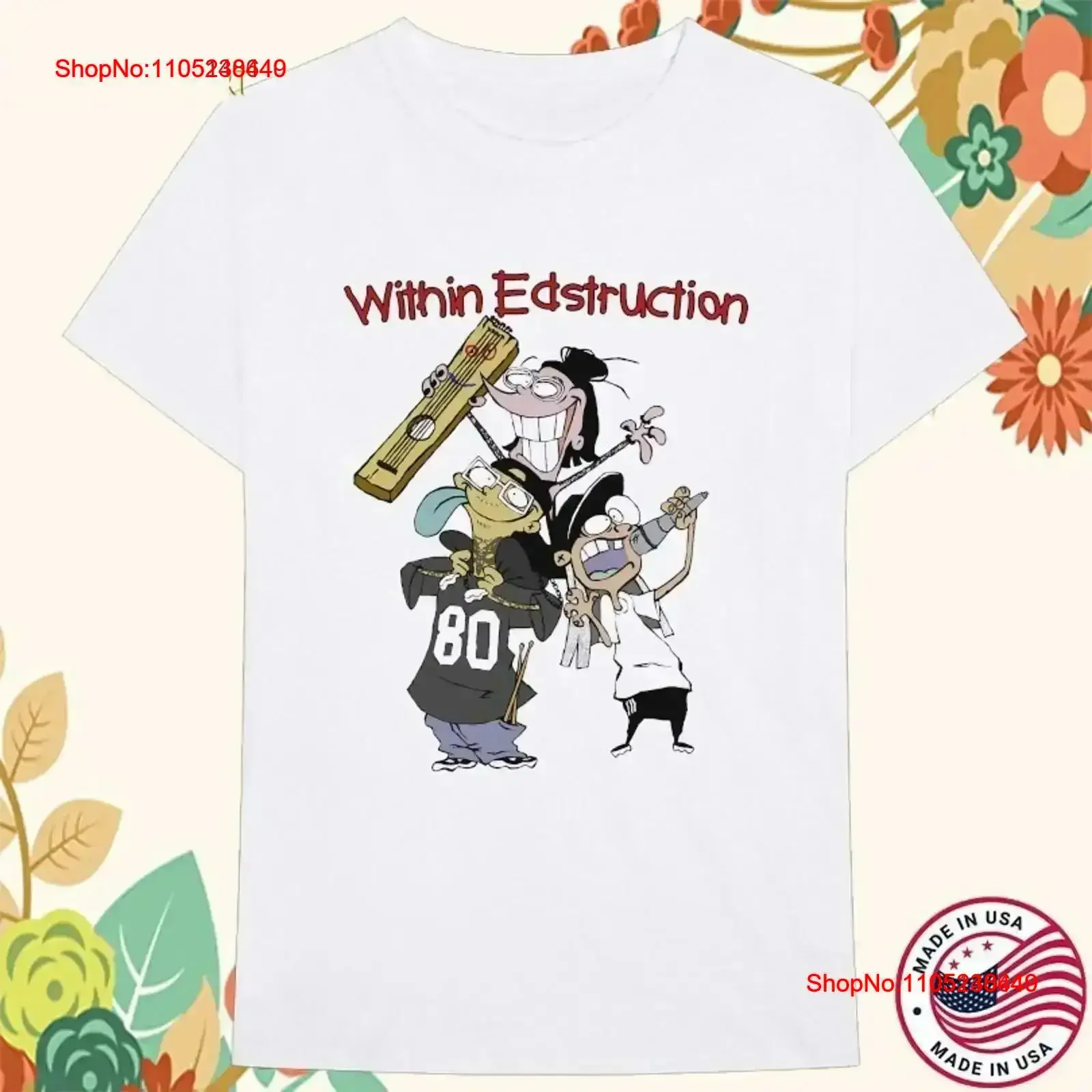 Within Destruction Edstruction x Ed Edd n Eddy T shirt ZL1683 vintage Washed streetwear designer clothes graphic fashion