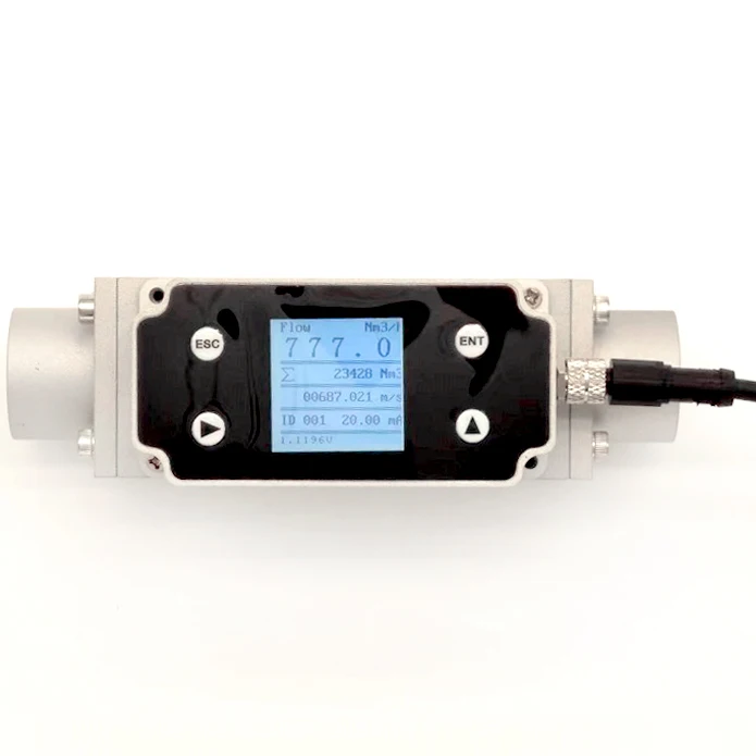 Industrial Digital Micro Dia15mm 10-1000ml/min Nitrogen Compressed Air Hydrogen Sulfide Thermal Mass Flowmeter