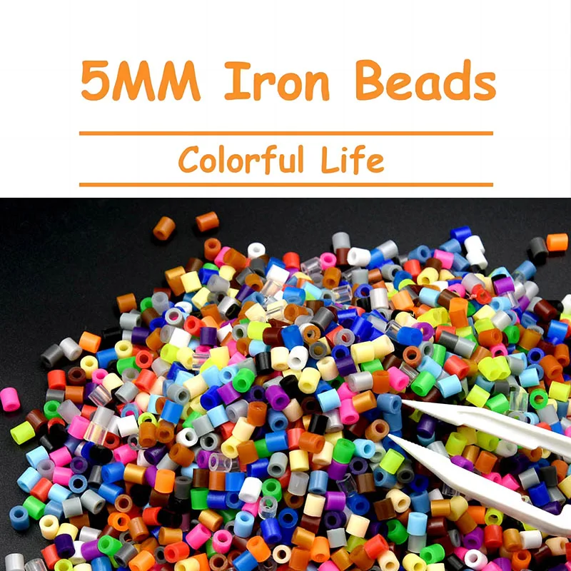 NEW 500pcs  5mm Midi Perler Iron Beads Hama Beads Kids DIY Colormixing White Black Color Fuse Beads Learning Toys for Children