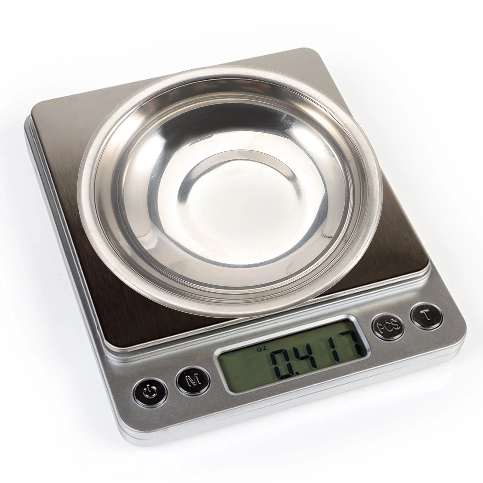 2 Pcs Digital Scale Pan Jewelry for Food Weighting Tool Tray Silver Stainless Steel Kitchen Weighing