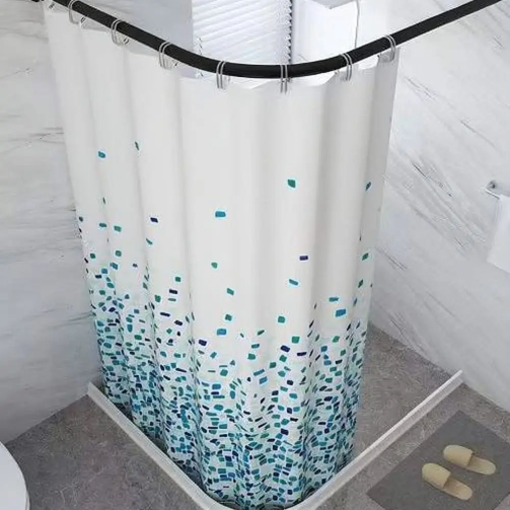 Modern Waterproof Shower Curtain Polyester Fabric Mold Resistant Bath Screen Privacy Partition Curtain For Home Bathroom