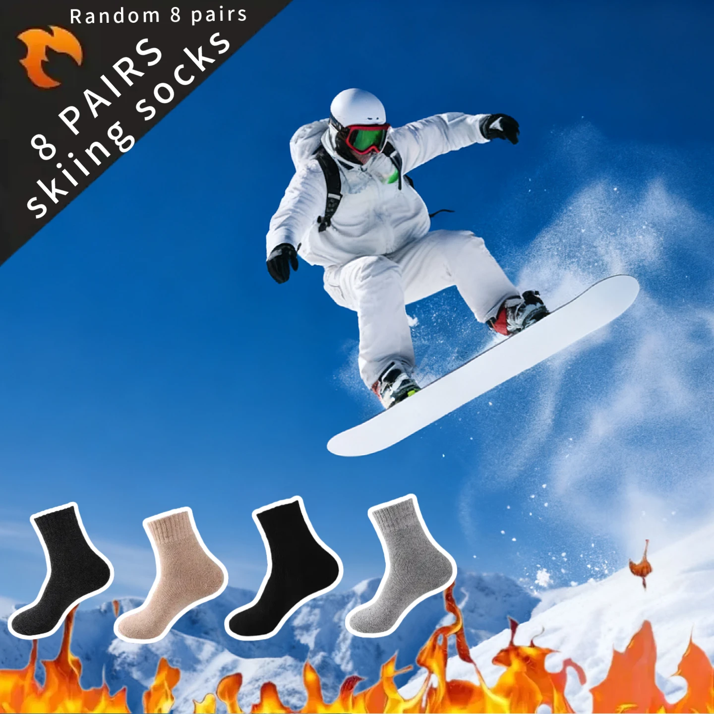 

8/4/1 двойные осенне-зимние толстые теплые, впитывающие пот, дышащие спортивные носки для пар, подходят для повседневной жизни и занятий спортом на открытом воздухе