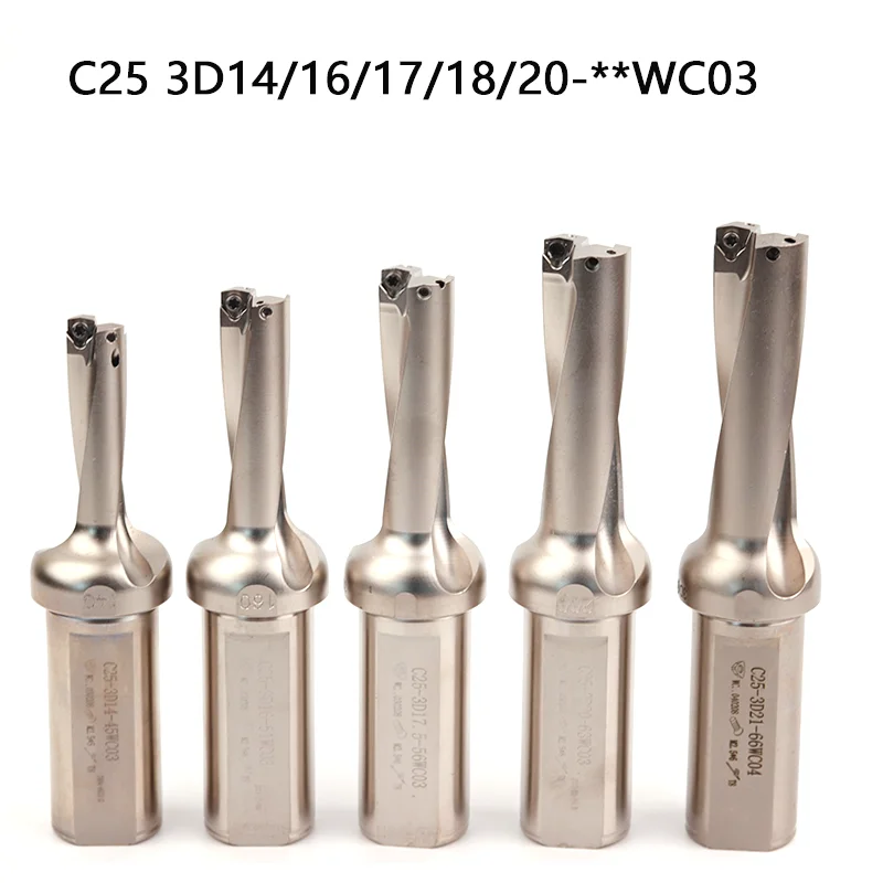 

1pc U Drill Violent Drill Holder C25 3D14/15//16/17/18/19/20 45/46/65WC03 CNC Lathe Cutter Turning Tools for WCMT030208 Inserts