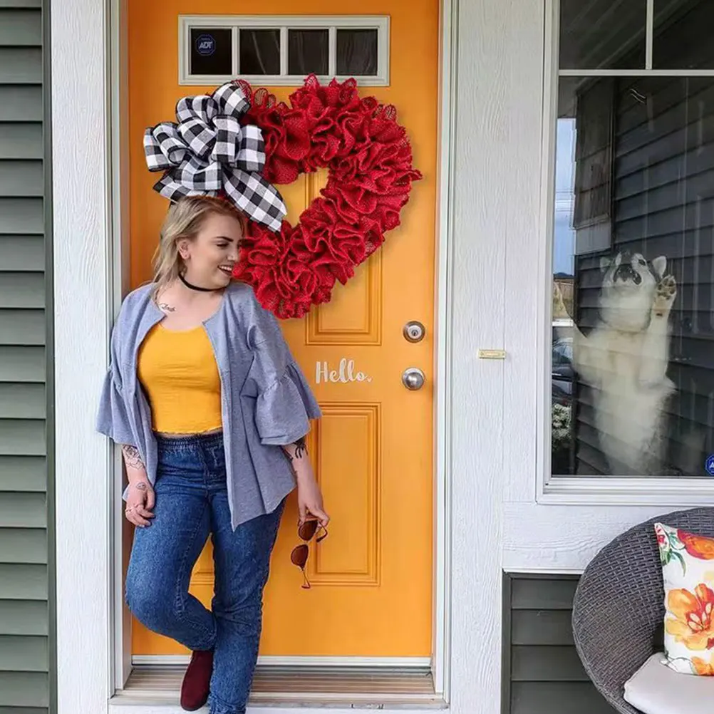 

Hanging Heart Wreath Decor for Valentine's Day Sturdy Reusable Front Door Wedding Party Indoor Outdoor Decoration Bright