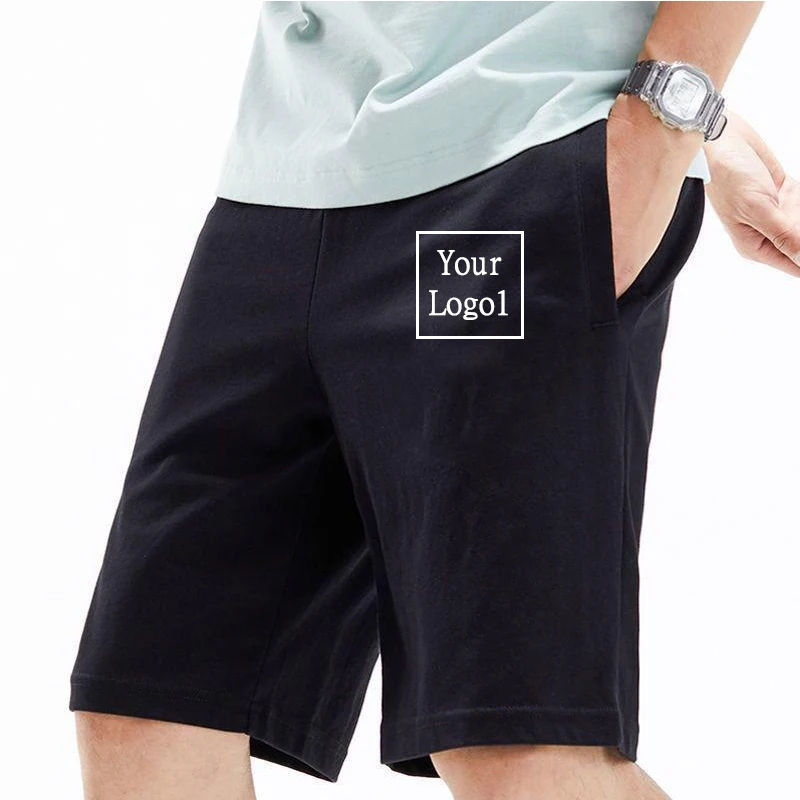 

Custom Logo Sweat Shorts for Men Gym Jogger Running Pants Summer Solid Plain Casual Sweatpants Loose