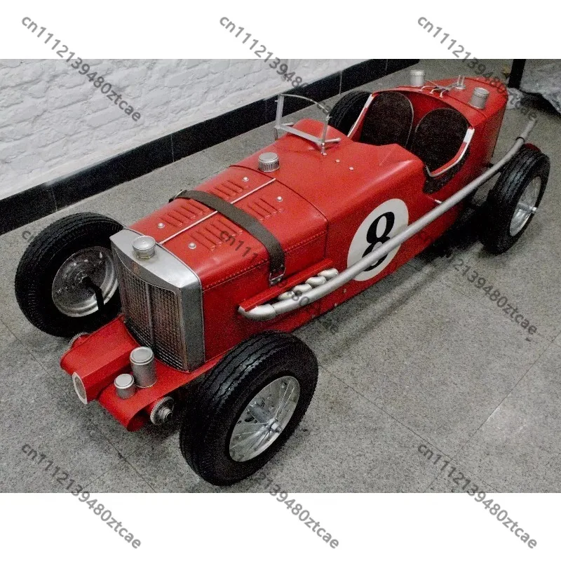 Vintage Iron American Style Decor MG Classic Race Car Model, Craft Ornament for Bar Restaurant Auto Display