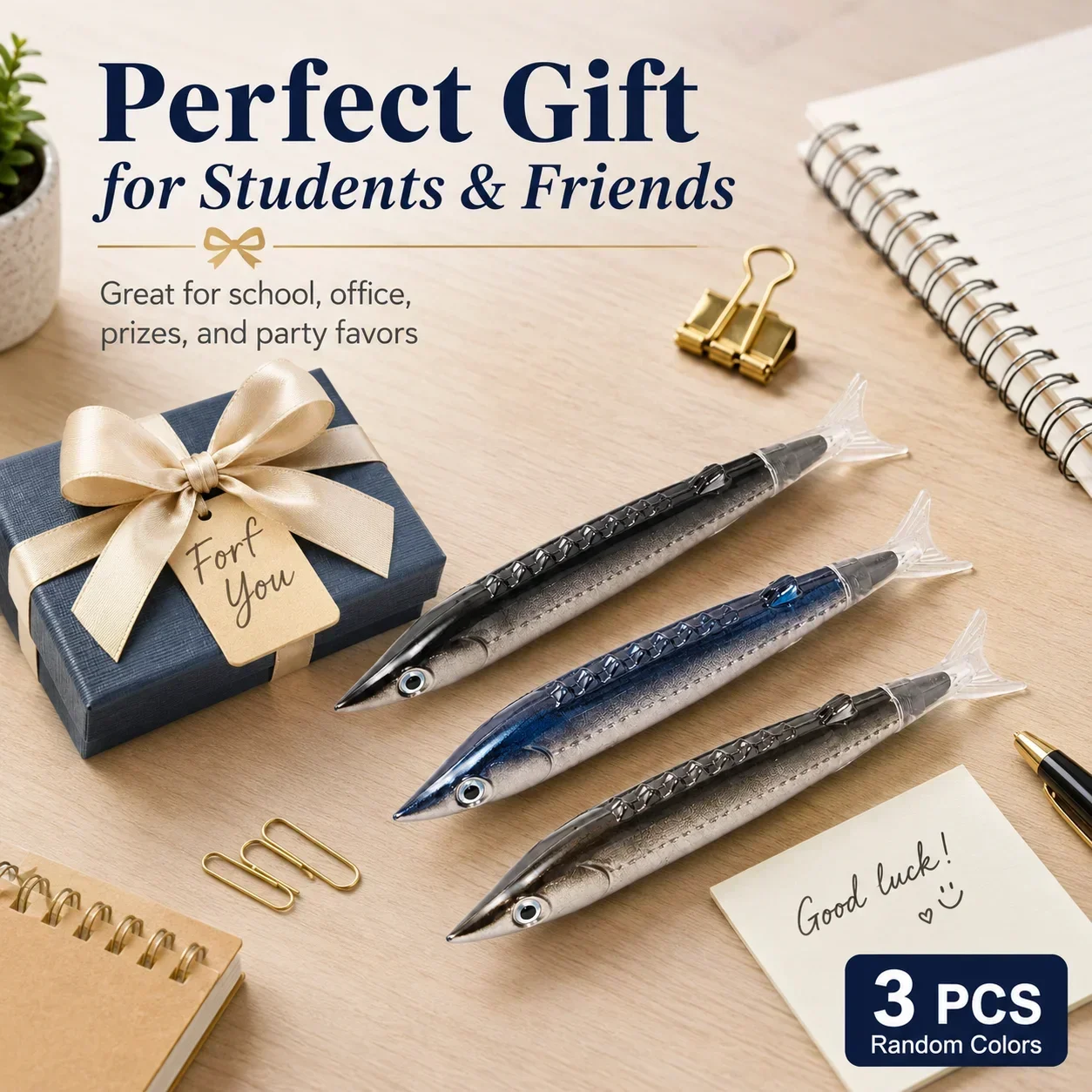 Chinese Sturgeon Ballpoint Pen, Unique Fish Shape Novelty Pen for Office School, High Quality Smooth Writing Stationery Gift