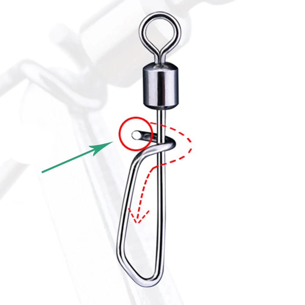 DNDYUJU 10-50X الصيد يدور مع التعشيق المفاجئة دبوس وصلة دوّارة لصيد الأسماك الفولاذ المقاوم للصدأ خطافات الصيد إغراء الكارب موصل الصيد أداة #3