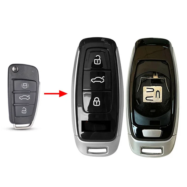 KEYECU 3 Tasten Verbesserte Modifizierte Smart Remote Key Shell Fall Fob Für Audi A1 A3 A4 A6 A8 Q2 Q3 Q5 Q7 R3 RS3 RS5 S1 TT