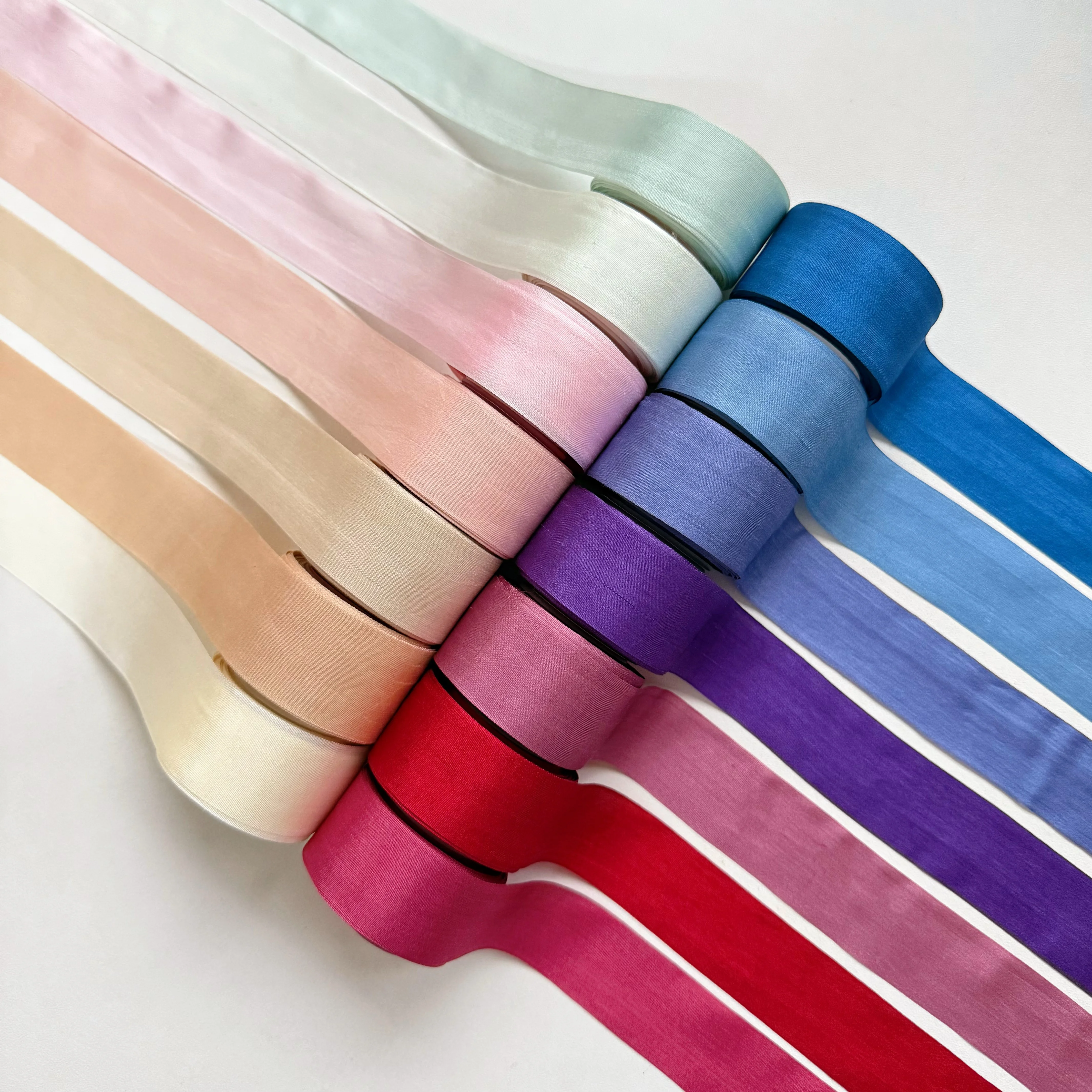 10m 25mm 100% real pure silk woven double face taffeta silk ribbons for embroidery and handcraft project,gift packing