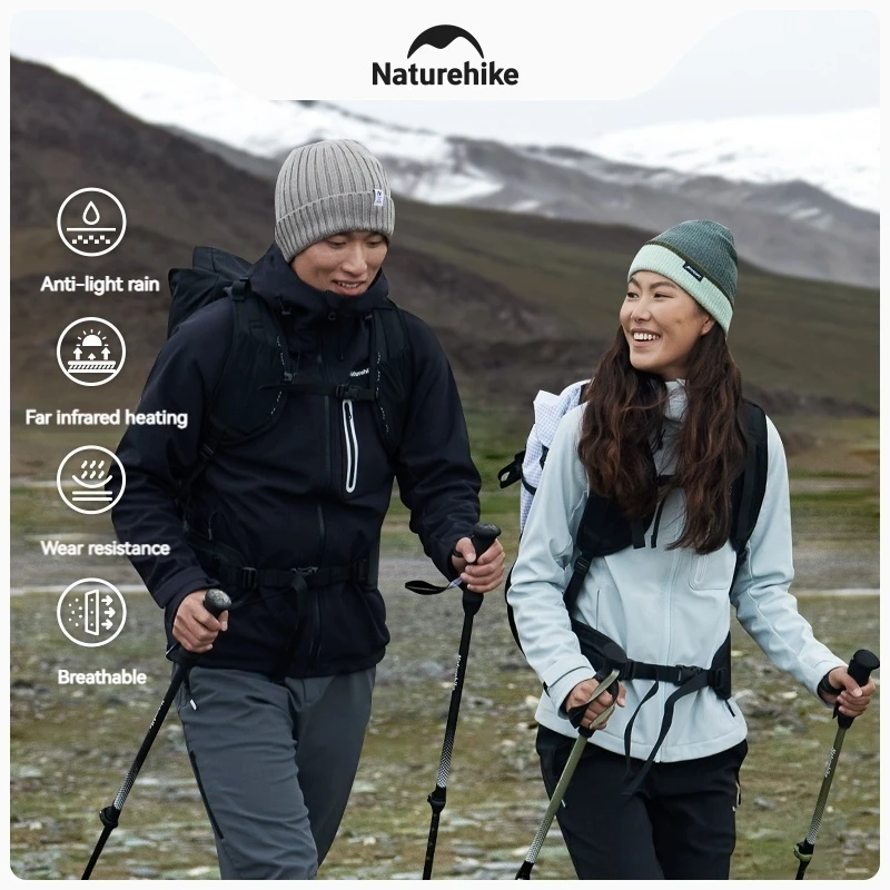 

Naturehike Soft Shell Jacket Outdoor Windbreaker Hooded Warm Sports Waterproof Climbing Casual Coat Thermal Hiking Jackets