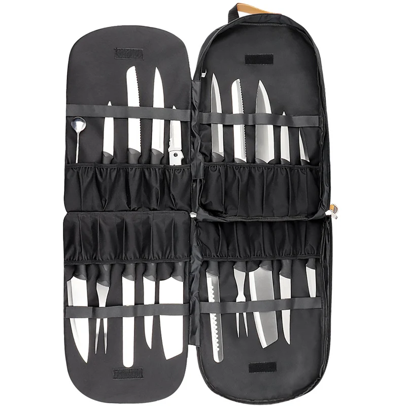 21 Slots Professional Kitchen Chef Knife Bag Backpack Case Picnic Camping Carrying Storage Case Portable Knives Package Pouch