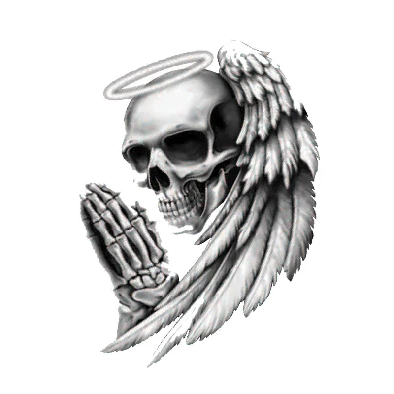 New Design Angel Death Skull Car Sticker Motorcycle Scratch Decoration Bumper Decal Decoration PVC, 10cm